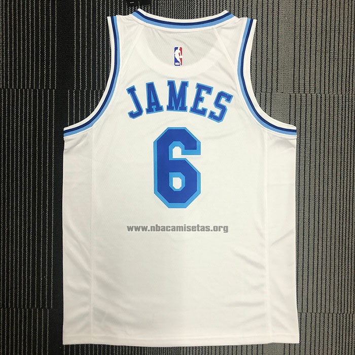 Camiseta Los Angeles Lakers LeBron James NO 6 Classic 2019-20 Blanco